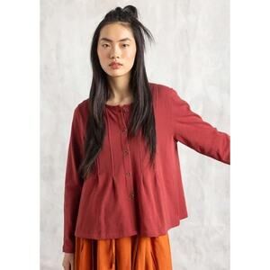 Gudrun Sjoden Jersey Knit Button Front Cardigan Cotton Size Large Lagenlook